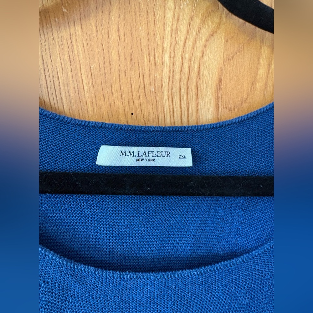 MM Lafleur The Chadwick teal Blue Crew Neck Sweater XXL - Picture 3 of 7